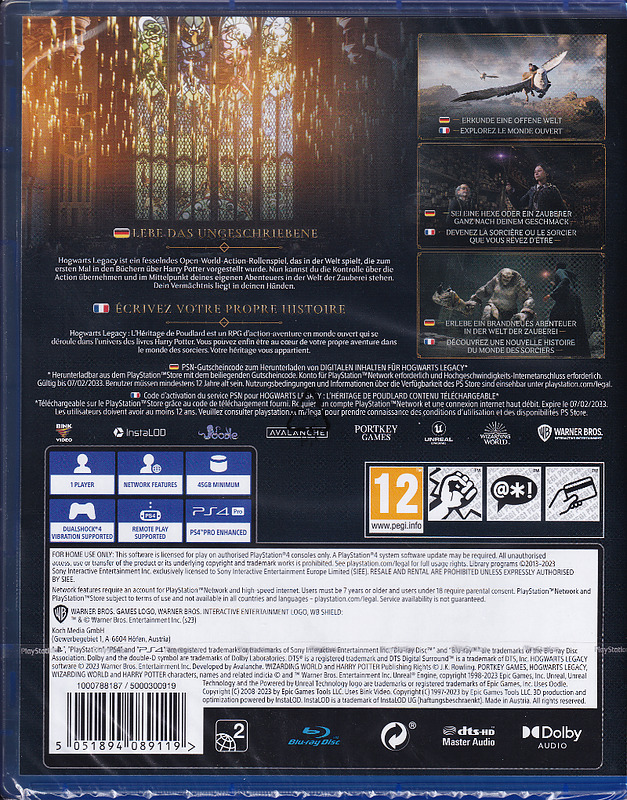 Hogwarts Legacy + Bonus (AT-PEGI) Rueckseite