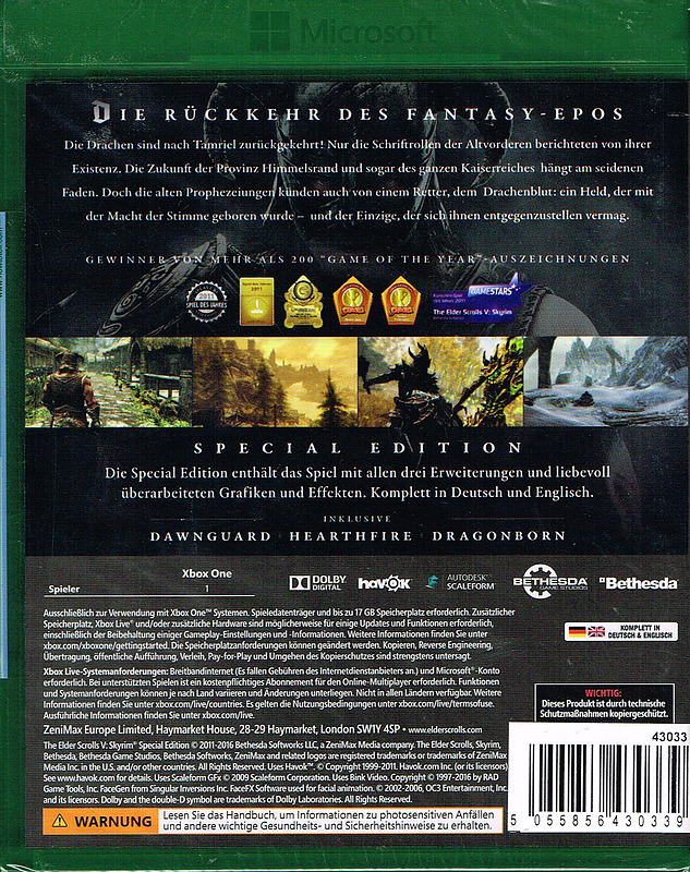The Elder Scroll V: Skyrim Relaunch Rueckseite