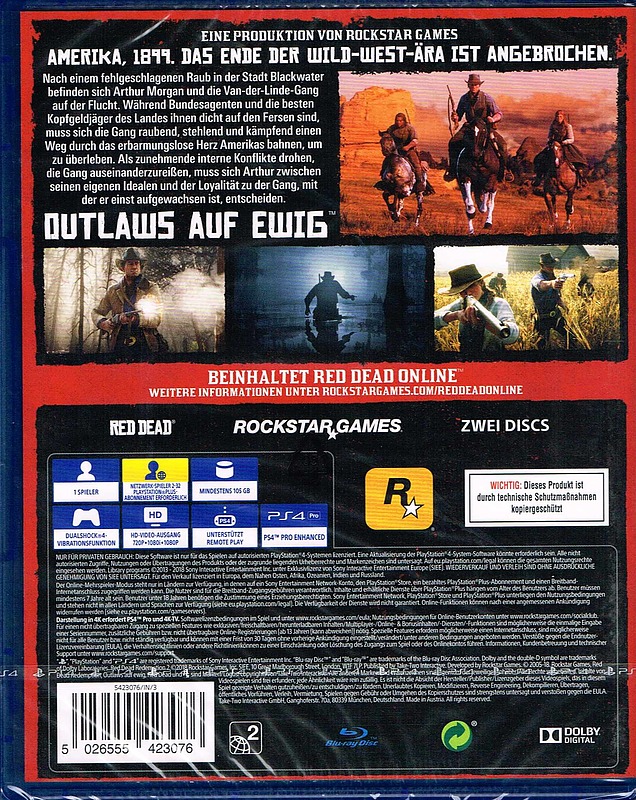 Red Dead Redemption 2 (AT-PEGI) Rueckseite