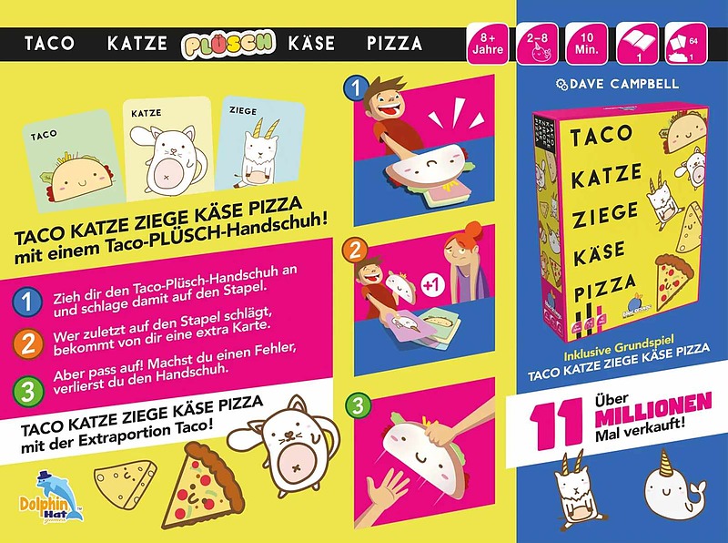 Taco Katze Plüsch Käse Pizza Rueckseite