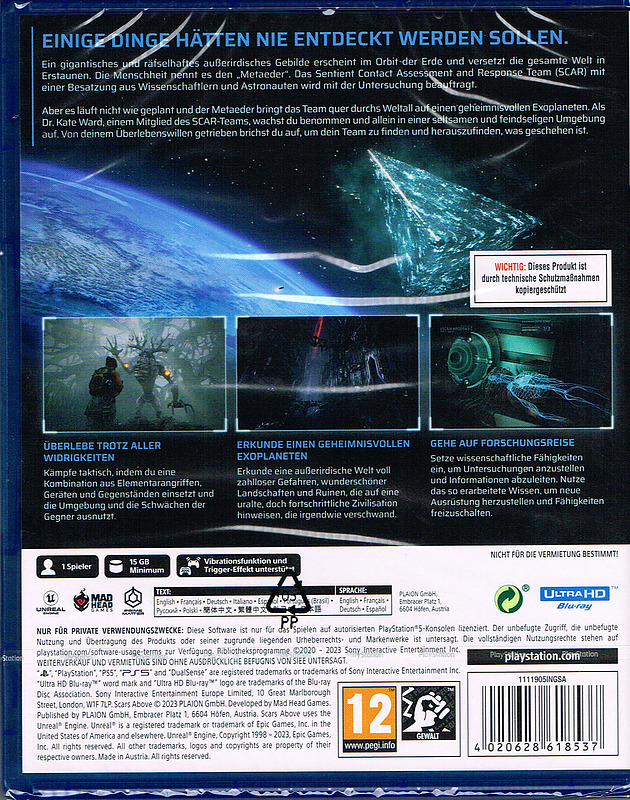 Scars Above Rueckseite