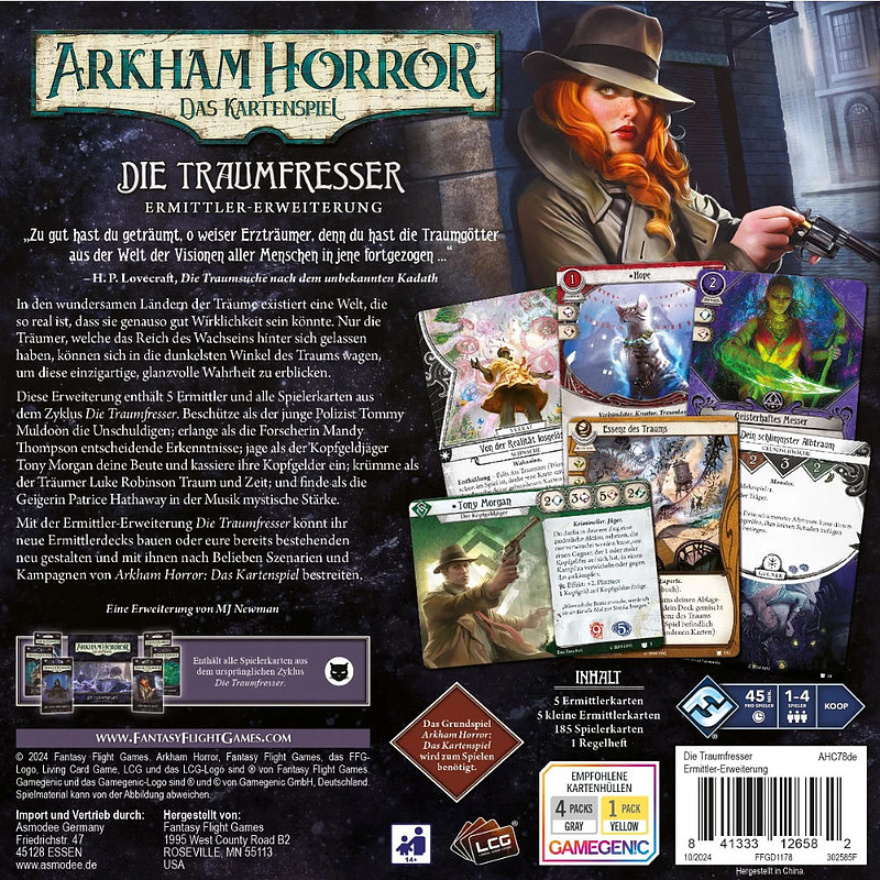Arkham Horror Kartenspiel Traumfresser Ermittler Rueckseite