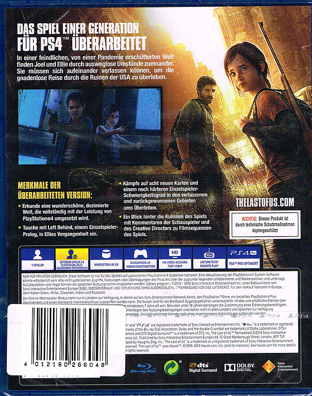 The Last of Us PS4 Hits Rueckseite