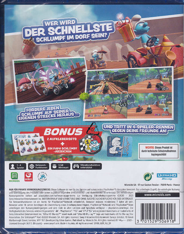 Schlümpfe Kart Rueckseite