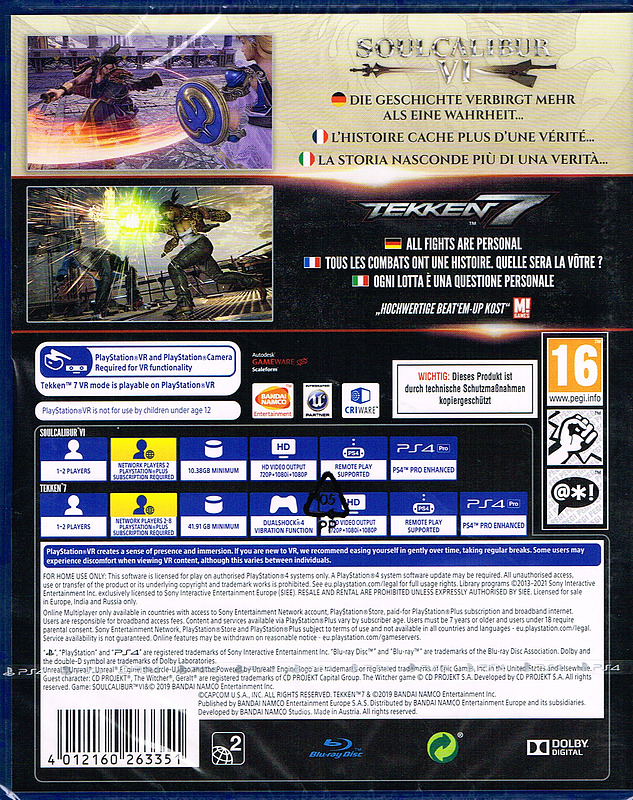 Tekken 7 + Soul Calibur VI Rueckseite