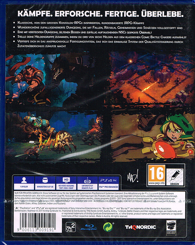 Battle Chasers: Nightwar Rueckseite