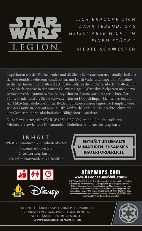 Star Wars: Legion - Fünfter Bruder & Siebte Schw. Rueckseite