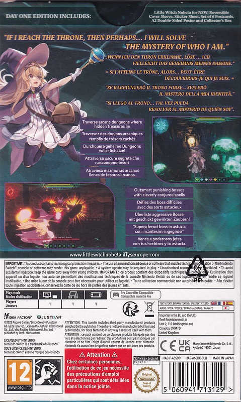 Little Witch Nobeta DayOne Edition Rueckseite