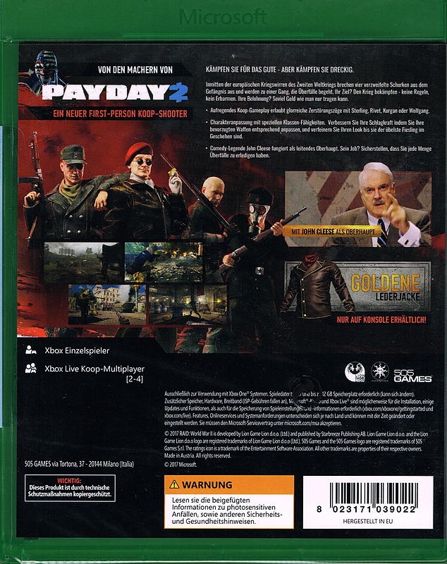 RAID: World War II Rueckseite