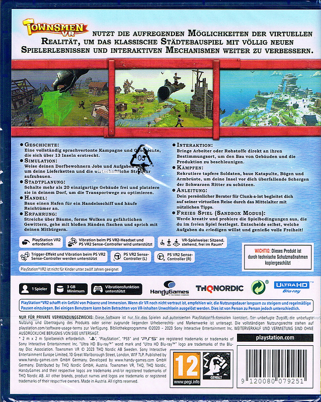 Townsmen VR2 Rueckseite