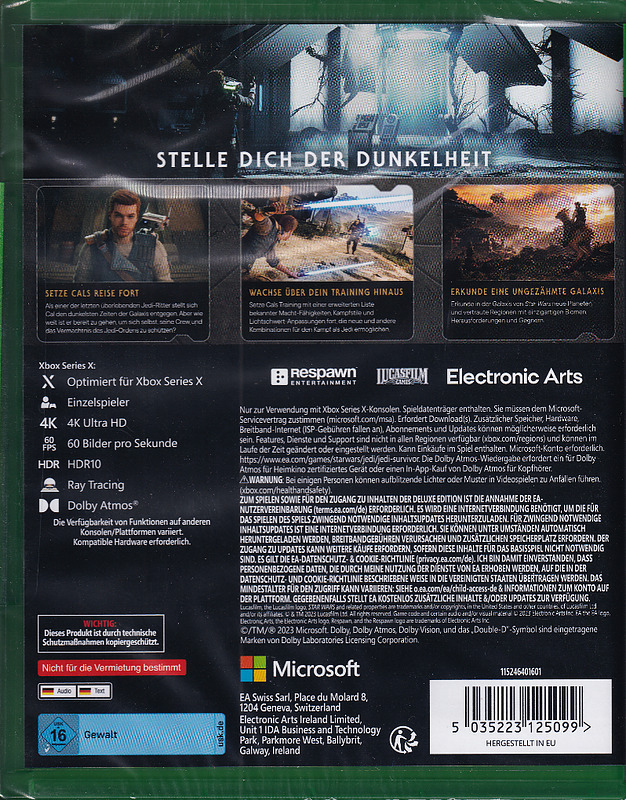 Star Wars Jedi: Survivor Deluxe Edition Rueckseite