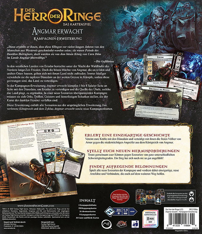 Herr der Ringe LCG: Angmar Erwacht - Kampagnen Rueckseite Herr der Ringe LCG: Angmar Erwacht - Kampagnen Rueckseite