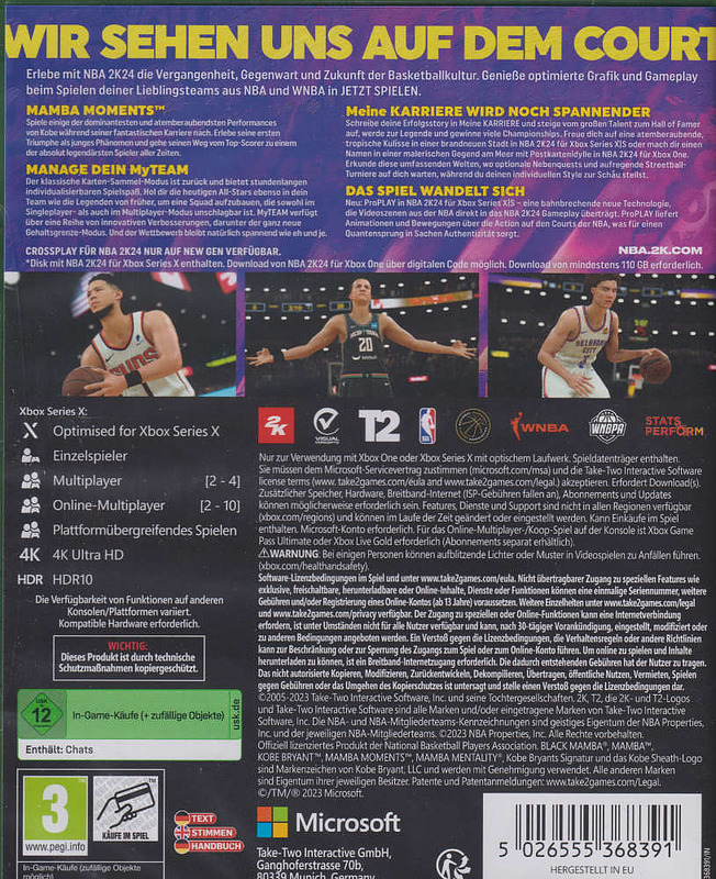 NBA 2K24 Rueckseite