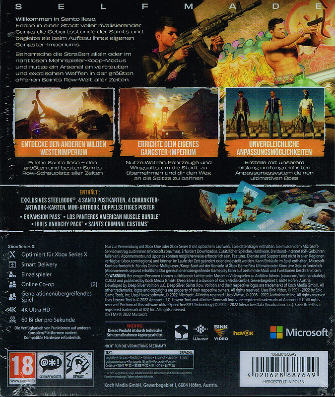 Saints Row Notorious Edition Rueckseite