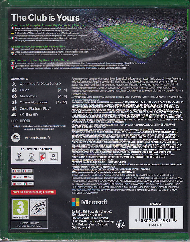 EA Sports FC 26 Day 1 Edition + 10 Boni (AT-PEGI) Rueckseite