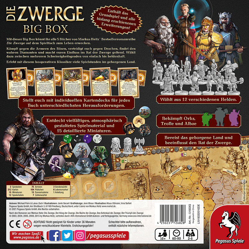 Die Zwerge Big Box für 2-6 Spieler, Spieldauer ca. 60-90 Minuten Rueckseite