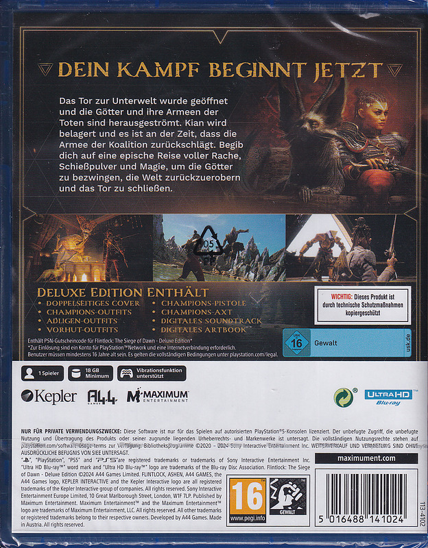 Flintlock: The Siege of Dawn Deluxe Edition Rueckseite