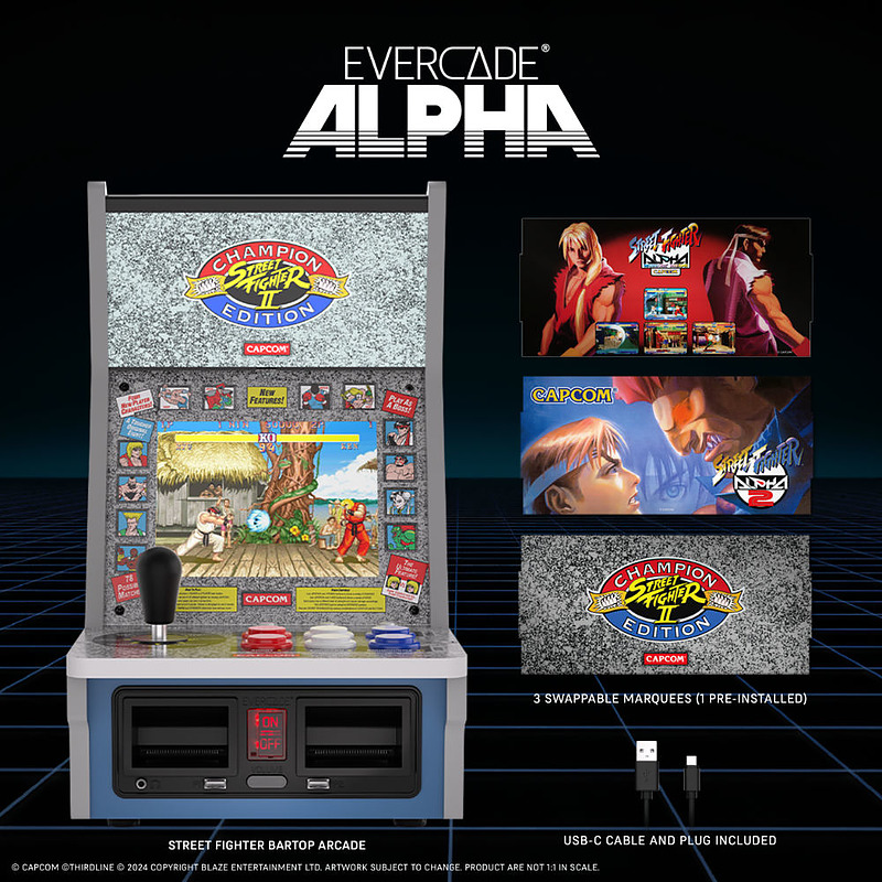 Blaze Evercade Alpha Street Fighter Bartop Arcade Rueckseite
