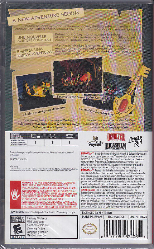 Return to Monkey Island (US-Import) Rueckseite