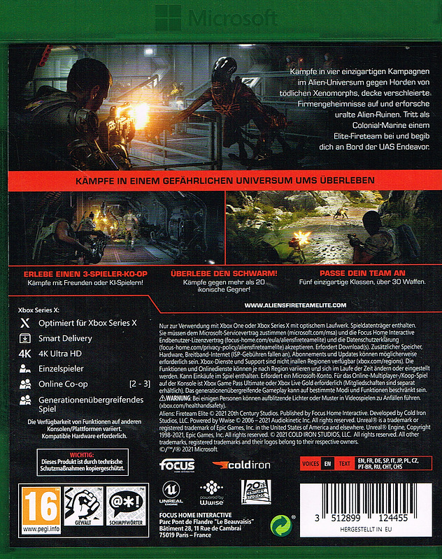 Aliens: Fireteam Elite Rueckseite