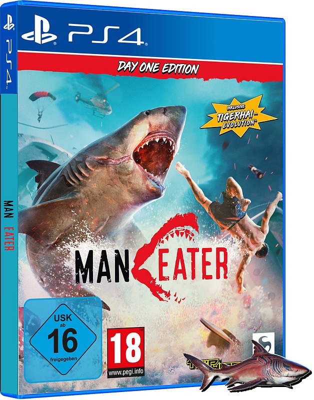 Maneater Day One Edition + Tiger Hai Evolution DLC Cover