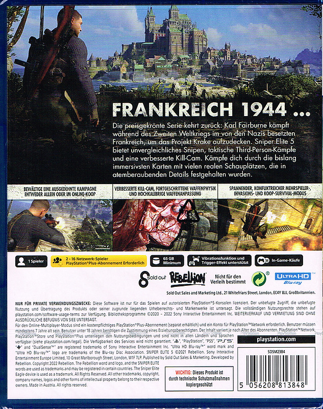 Sniper Elite 5 Rueckseite