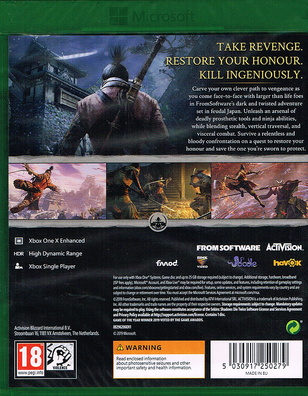 Sekiro: Shadows Die Twice GOTY Edition (PEGI) Rueckseite