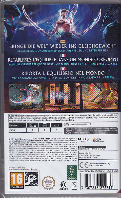 Prince of Persia - The Lost Crown + Bonus Rueckseite