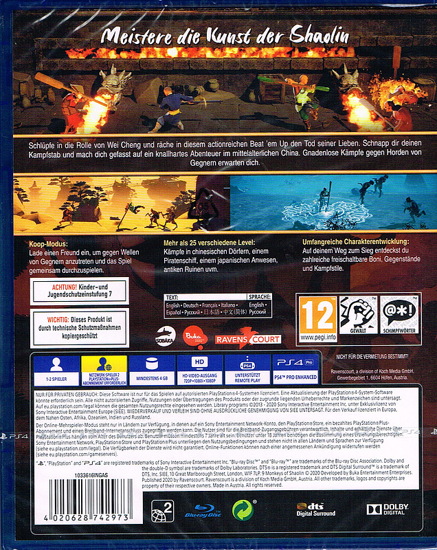9 Monkeys of Shaolin Rueckseite