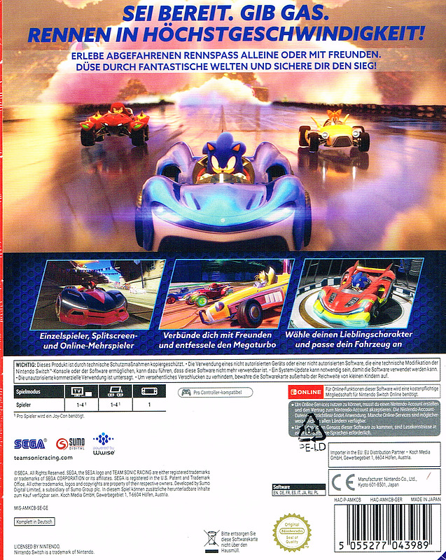 Team Sonic Racing 30th Anniversary Edition Rueckseite