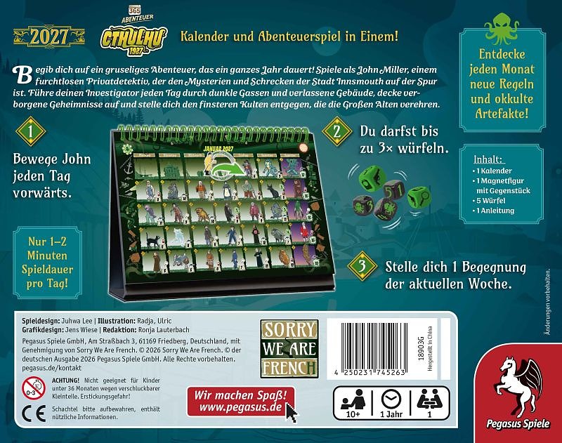 365 Abenteuer - Cthulhu 1927 (2027) Rueckseite