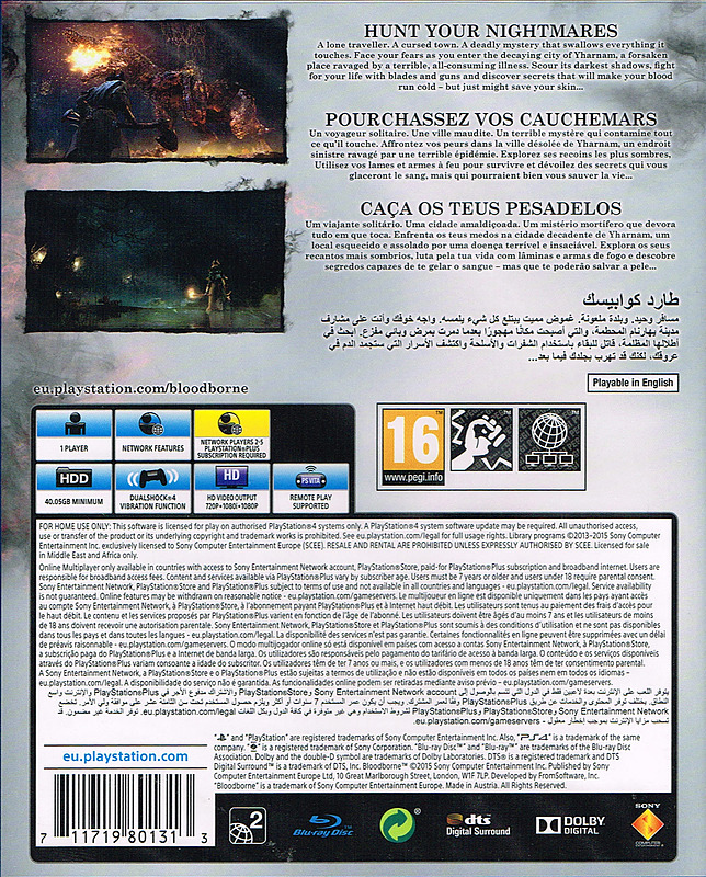 Bloodborne (PEGI) Rueckseite