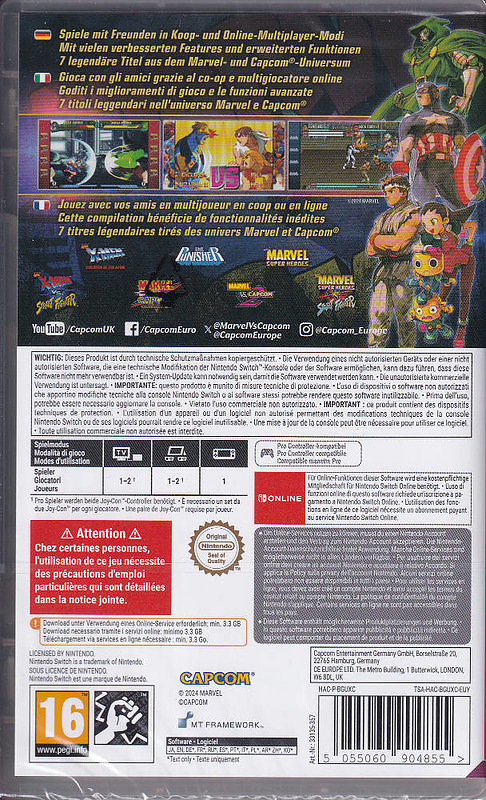 Marvel vs. Capcom Fighting Collection (AT-PEGI) Rueckseite