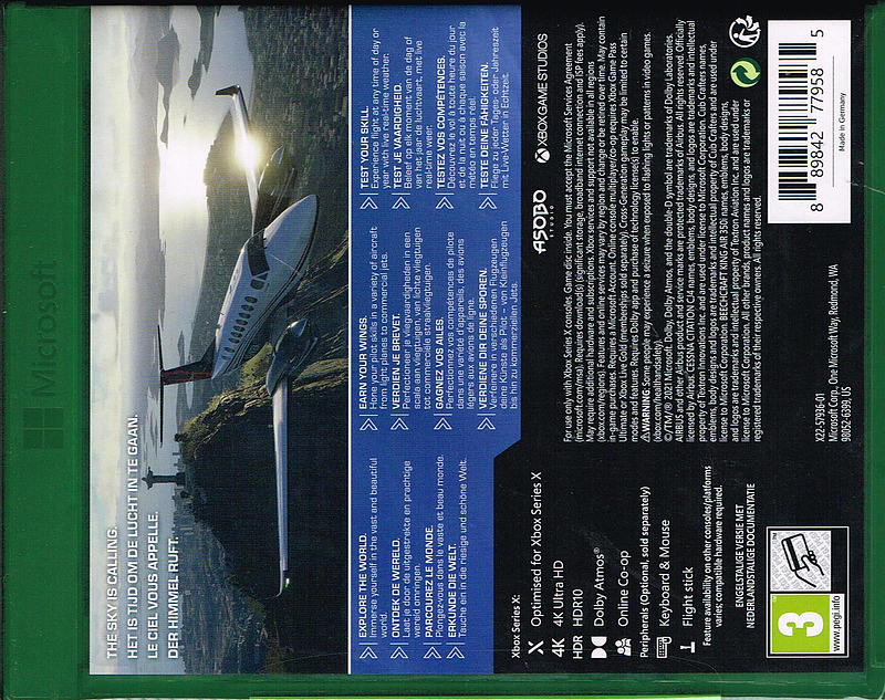 Flight Simulator 2020 (AT-PEGI) Rueckseite
