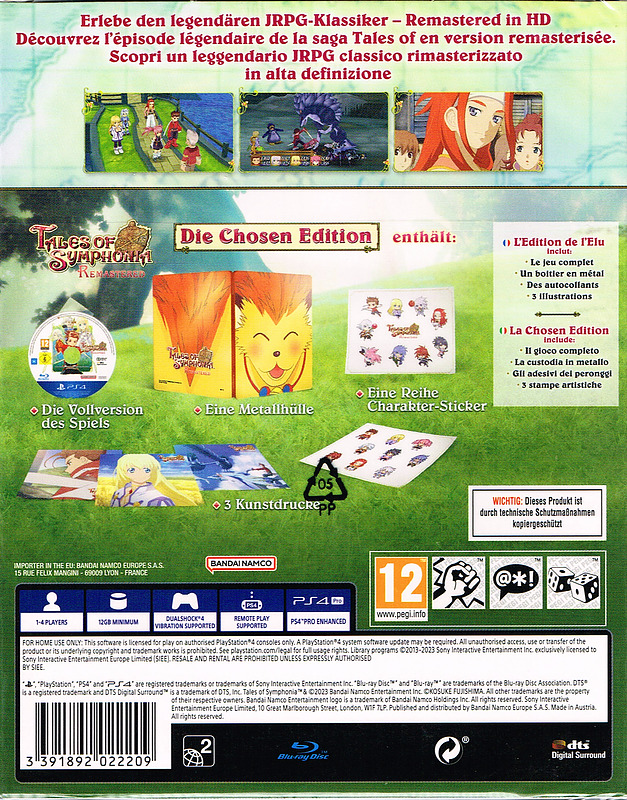 Tales of Symphonia Remastered Chosen Edition Rueckseite