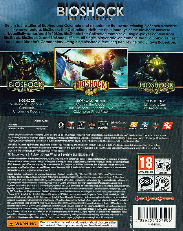 Bioshock: The Collection + 8 DLCs (EU-Import) Rueckseite
