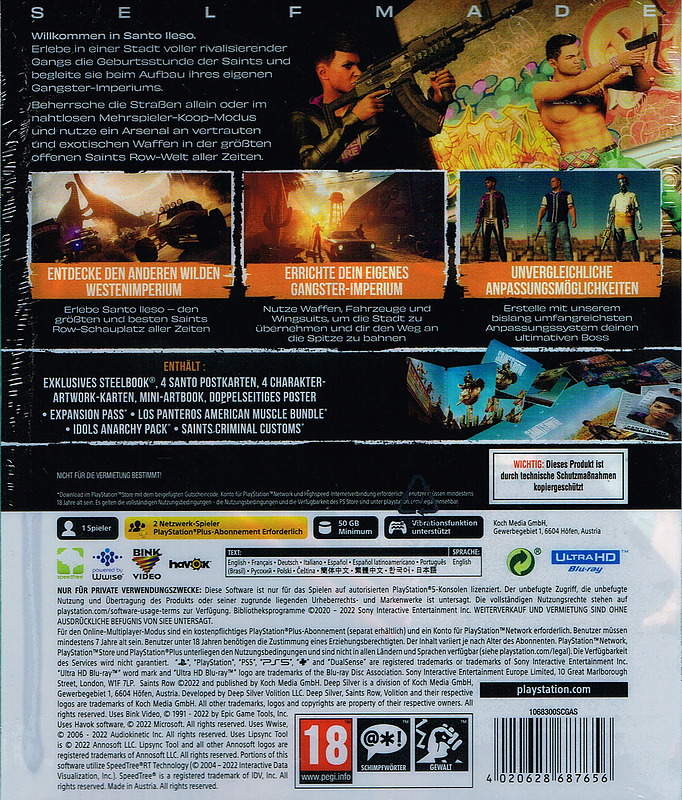 Saints Row Notorious Edition Rueckseite