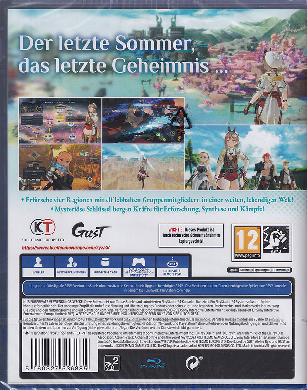Atelier Ryza 3: Alchemist of the End & the Secret Rueckseite