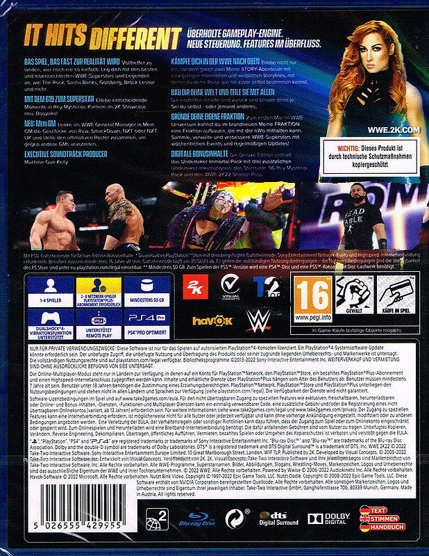 WWE 2K22 Deluxe Edition Rueckseite
