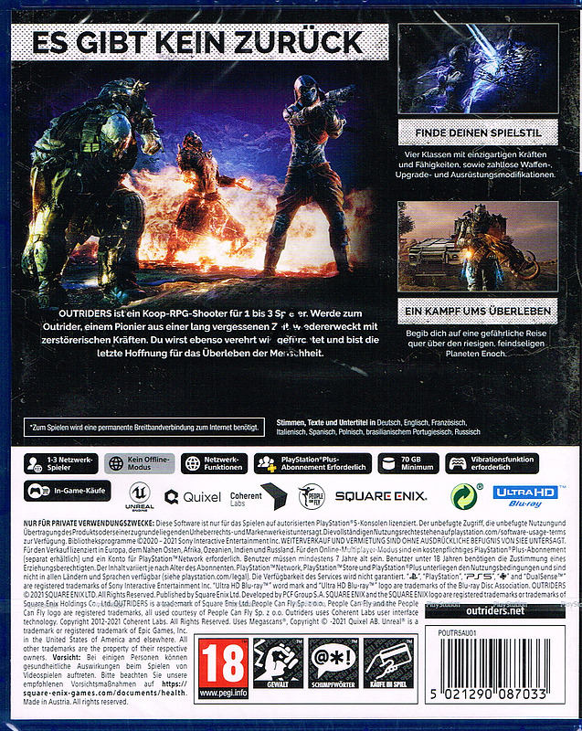 Outriders (AT-PEGI) vom Gears of War Judgment & Bulletstorm Team Rueckseite