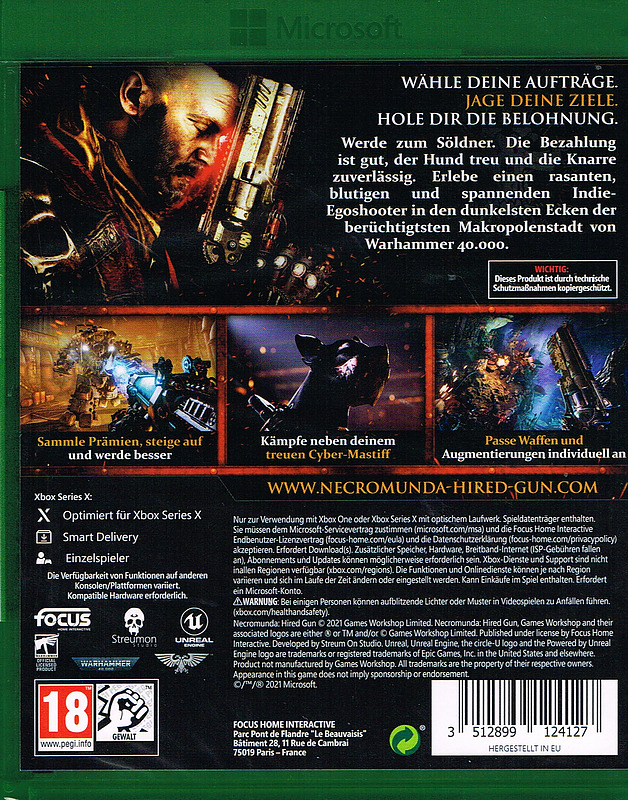 Necromunda: Hired Gun + 4 Boni Rueckseite