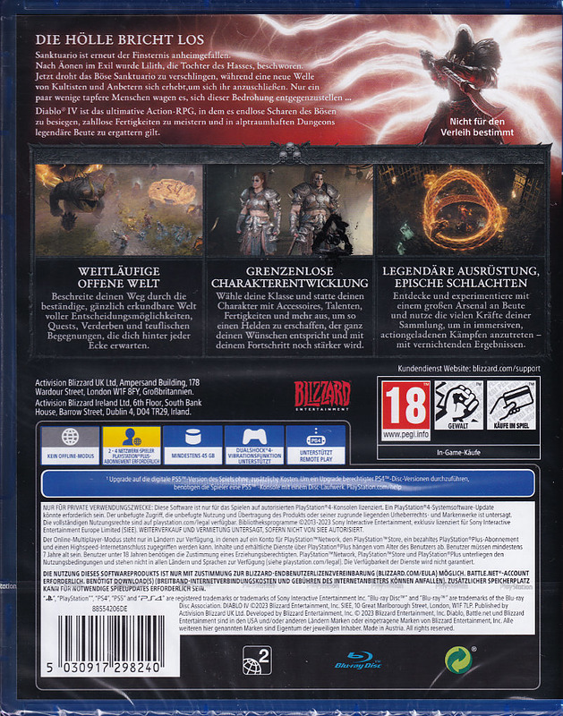 Diablo IV + Bonus (AT-PEGI) Rueckseite