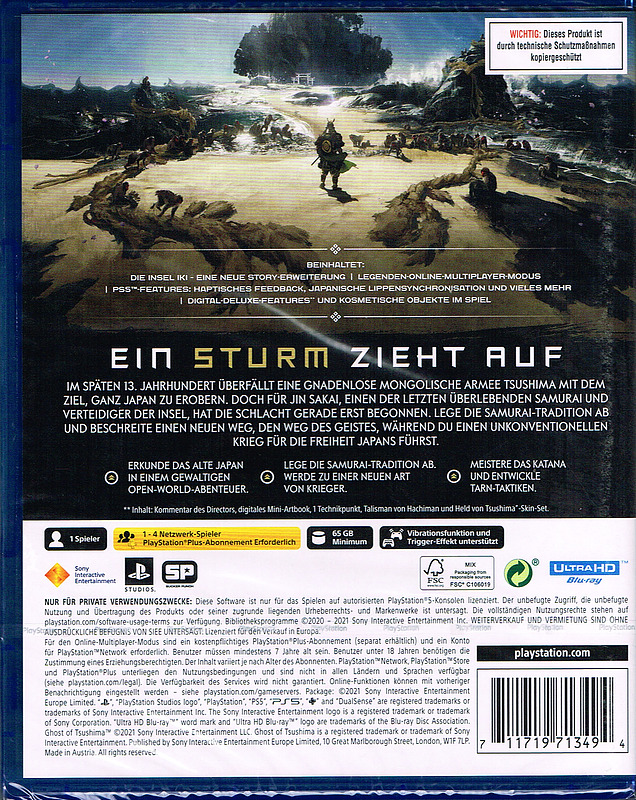 Ghost of Tsushima Directors Cut (AT-PEGI) Rueckseite
