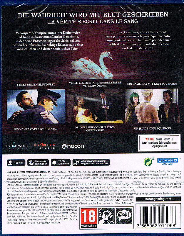 Vampire : The Masquerade - Swansong Rueckseite