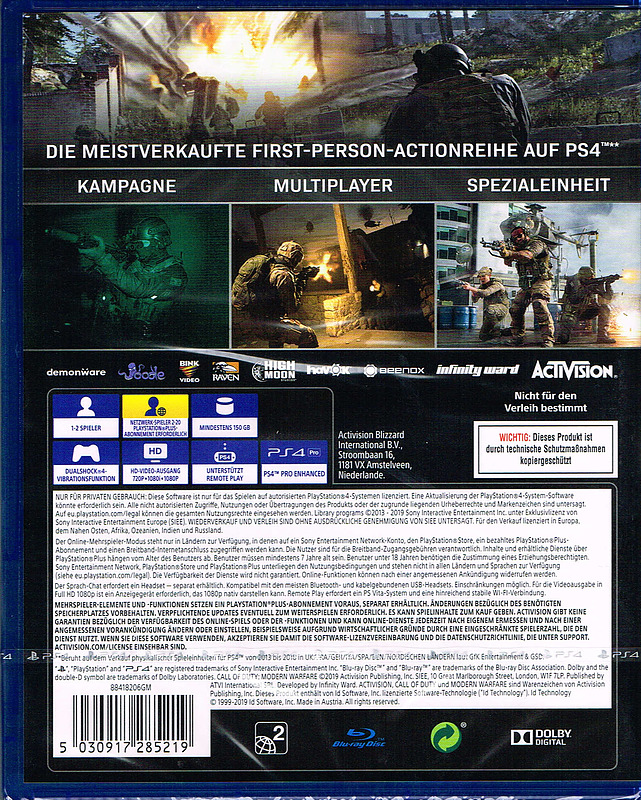 Call of Duty Modern Warfare Rueckseite