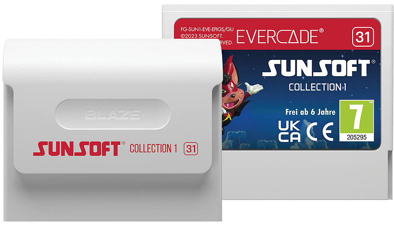 Blaze Evercade Sunsoft Collection 1 Cartridge Rueckseite