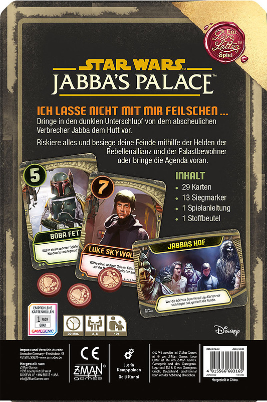 Star Wars: Jabba's Place Love Letter Rueckseite