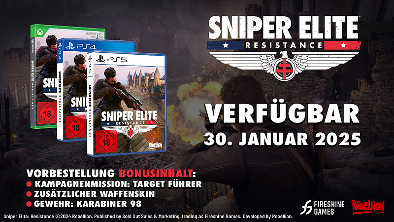 Sniper Elite: Resistance + 3 Boni Rueckseite