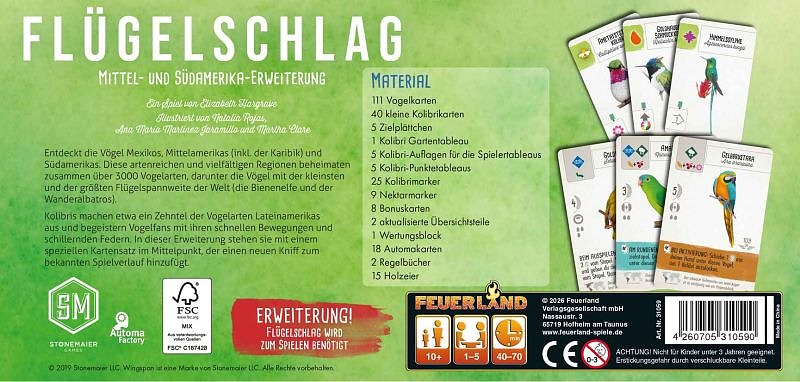 Flügelschlag - Mittel- und Südamerika Rueckseite