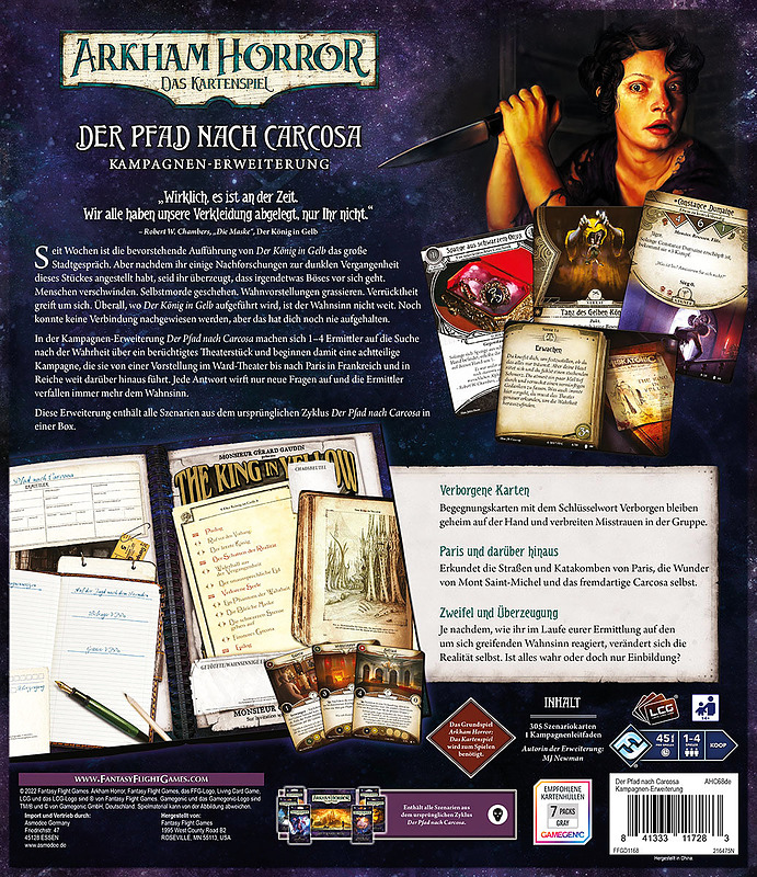 Arkham Horror: LCG - Der Pfad nach Carcosa Kamp. Rueckseite Arkham Horror: LCG - Der Pfad nach Carcosa Kamp. Rueckseite